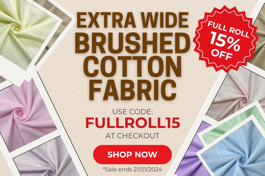 Extra Wide Brushed Cotton Fabric - Full Roll 15% Off! 