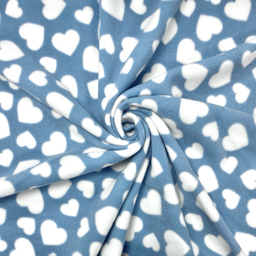 All Over Hearts Anti Pill Polar Fleece Fabric