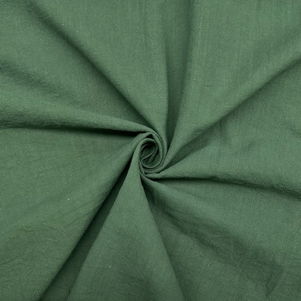 Linen Feel 100% Cotton Fabric - Dark Green