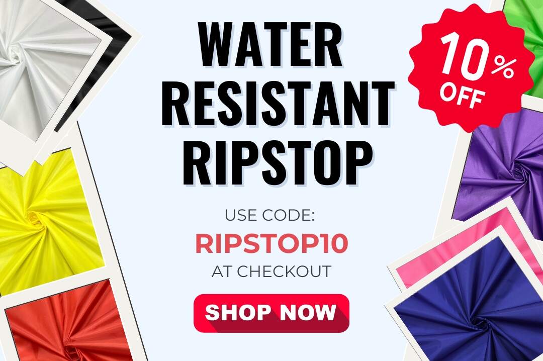 10% OFF Water Resistant Ripstop Fabric!