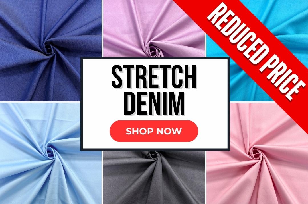 Reduced to Clear Stretch Denim Fabric!