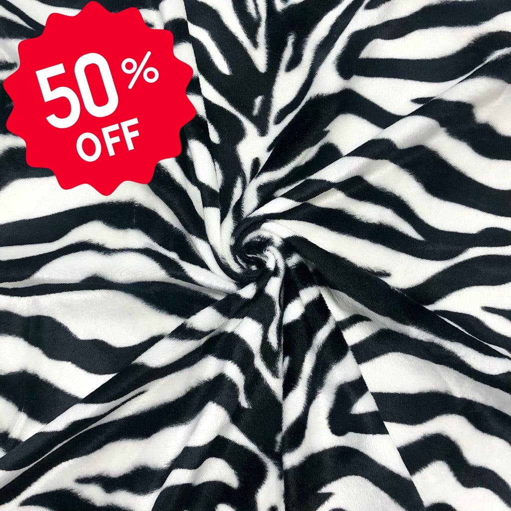 Zebra Print Velboa Fabric