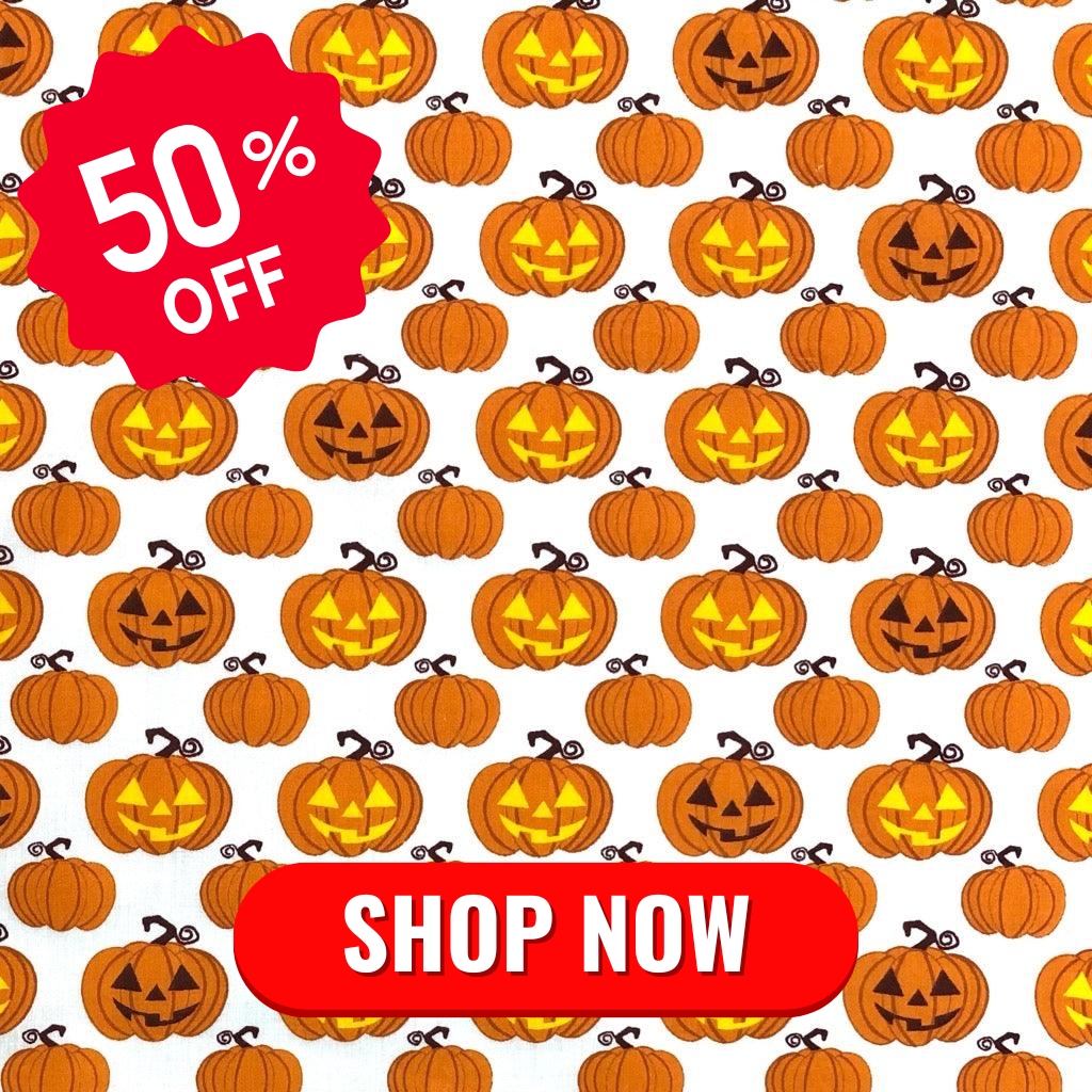 Pumpkins Polycotton Fabric