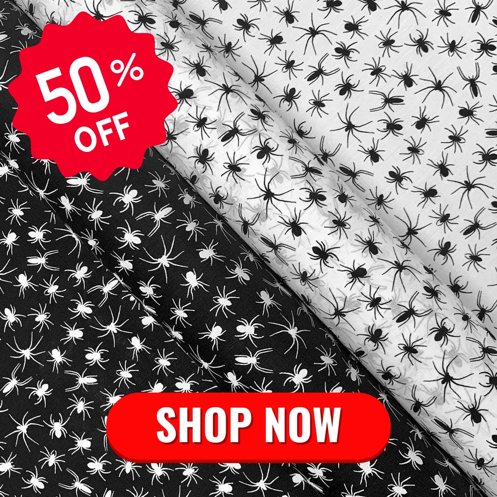 All Over Spiders Polycotton Fabric