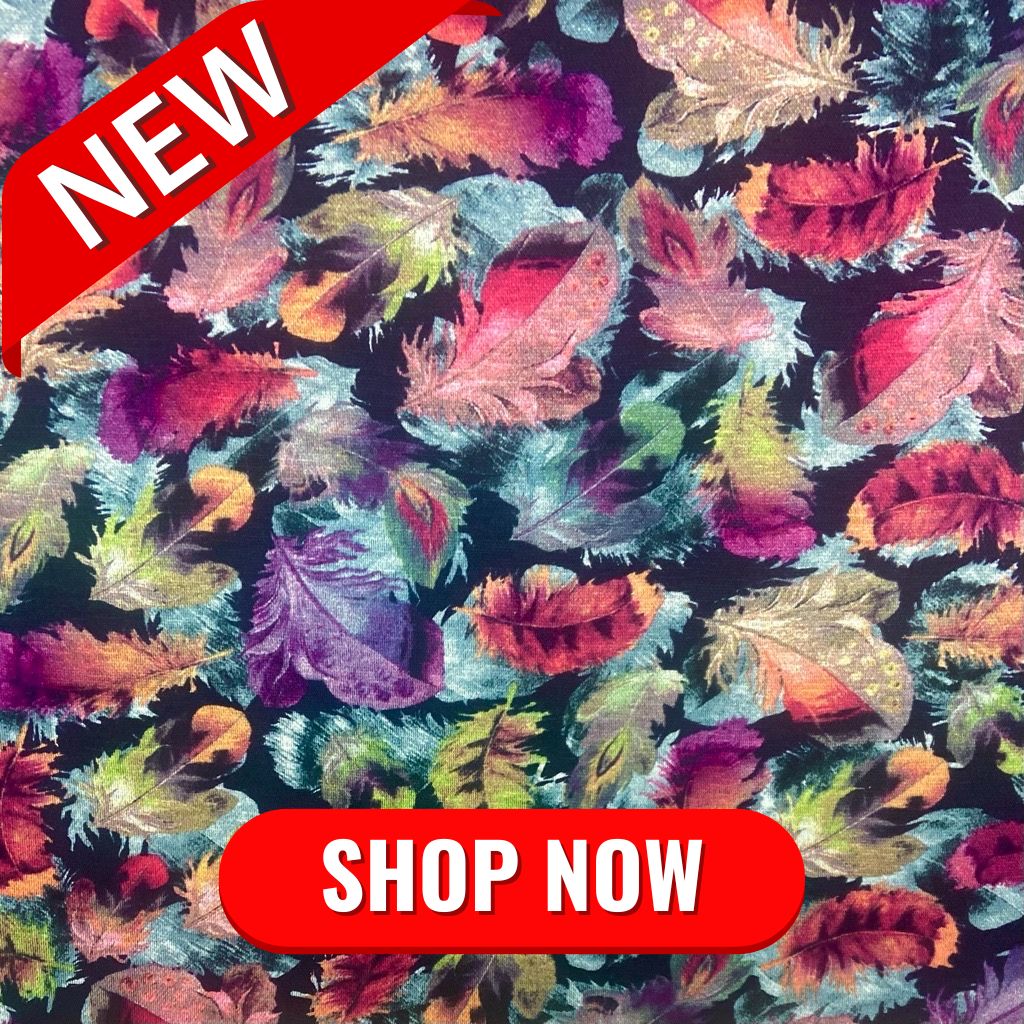 Bright Feather Burst Digital Modal-Touch Jersey Fabric