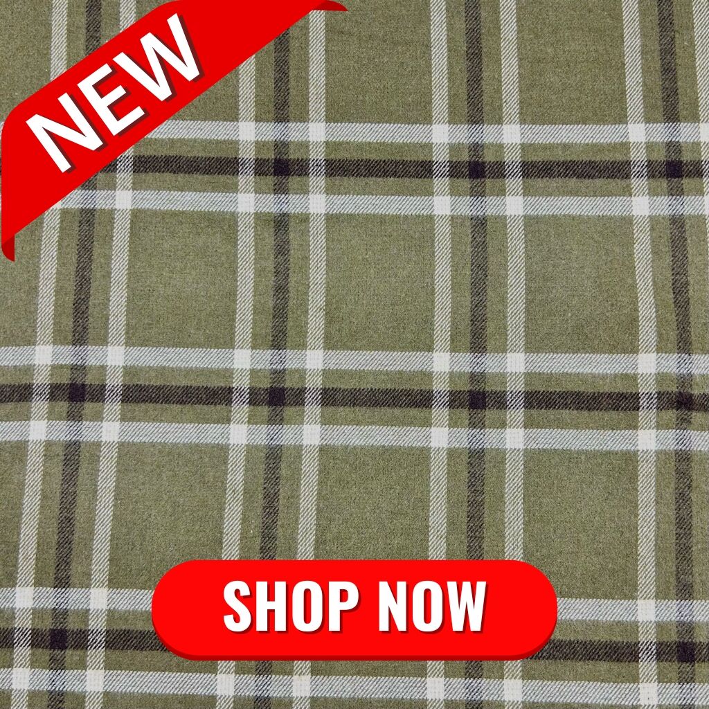 Reversible Large Checkered Wool Blend Fabric