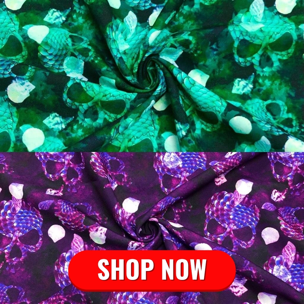 Digital Skeletons Polyester Suiting Fabric