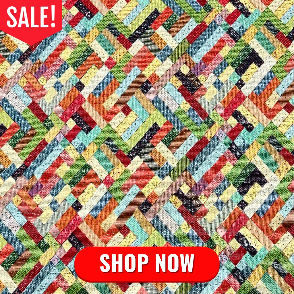 Multicoloured Blocks Tapestry Fabric