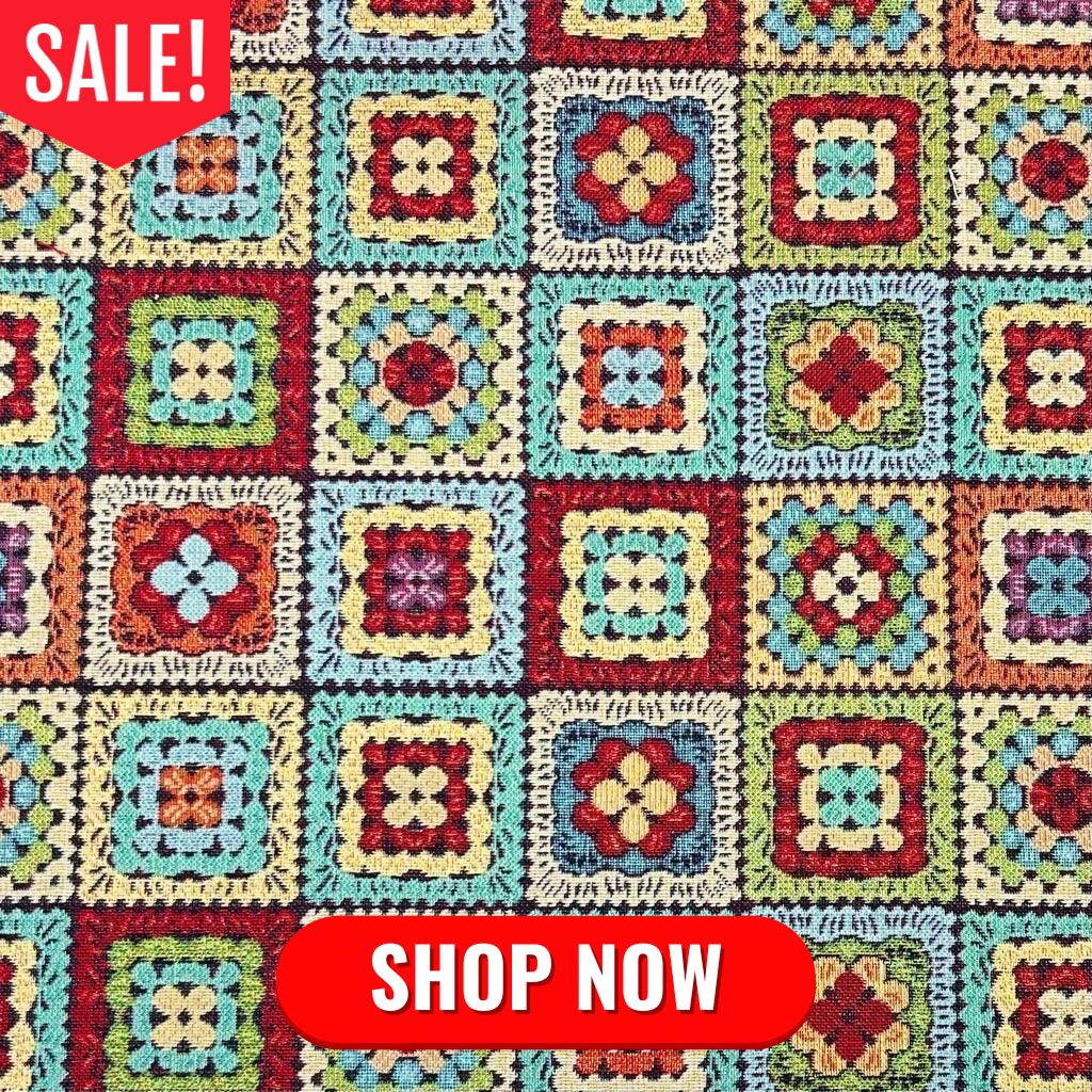 Patchwork Squares Tapestry Fabric