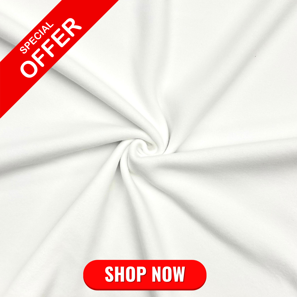 Plain White/Ivory Eco Fleece Fabric