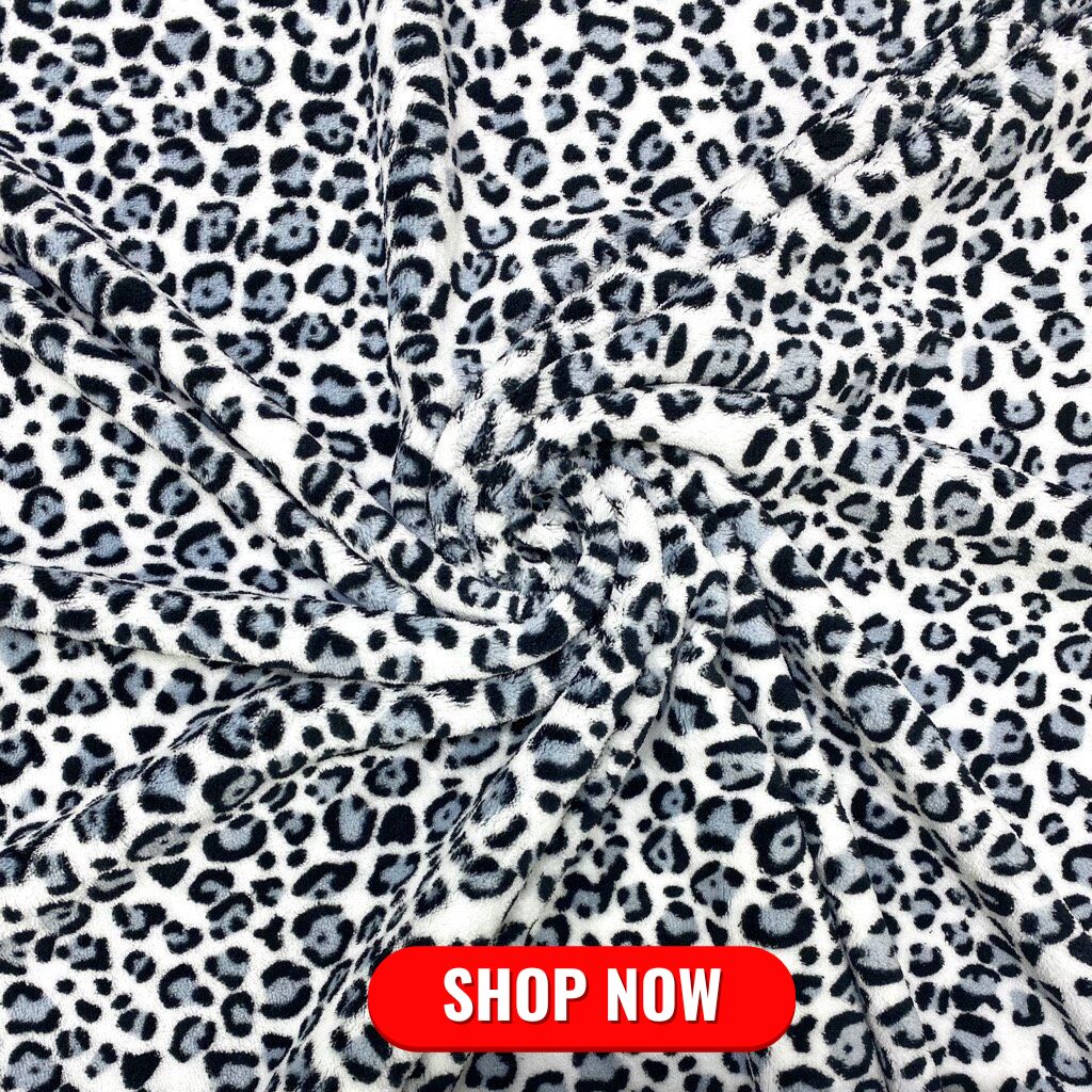 Snow Leopard Super Soft Fleece Fabric