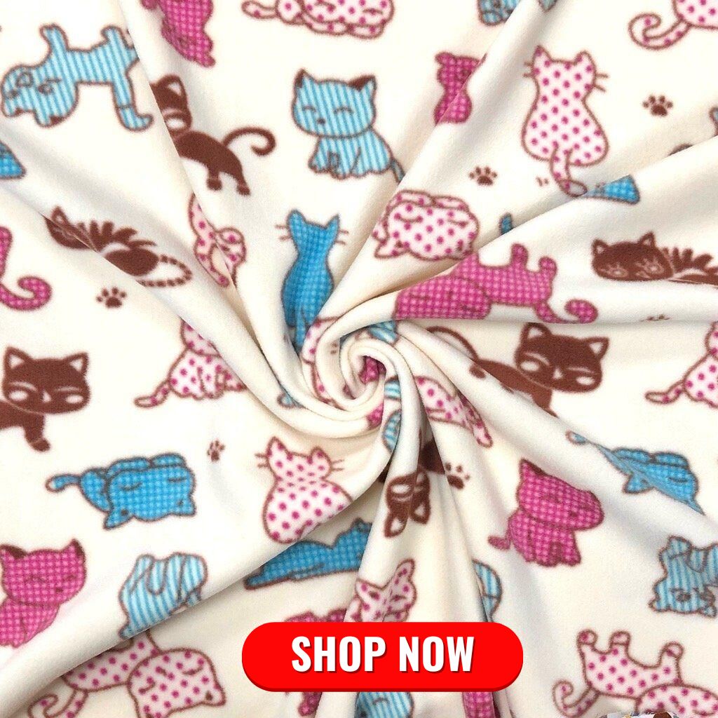 Sleeping Cats Anti Pill Polar Fleece Fabric