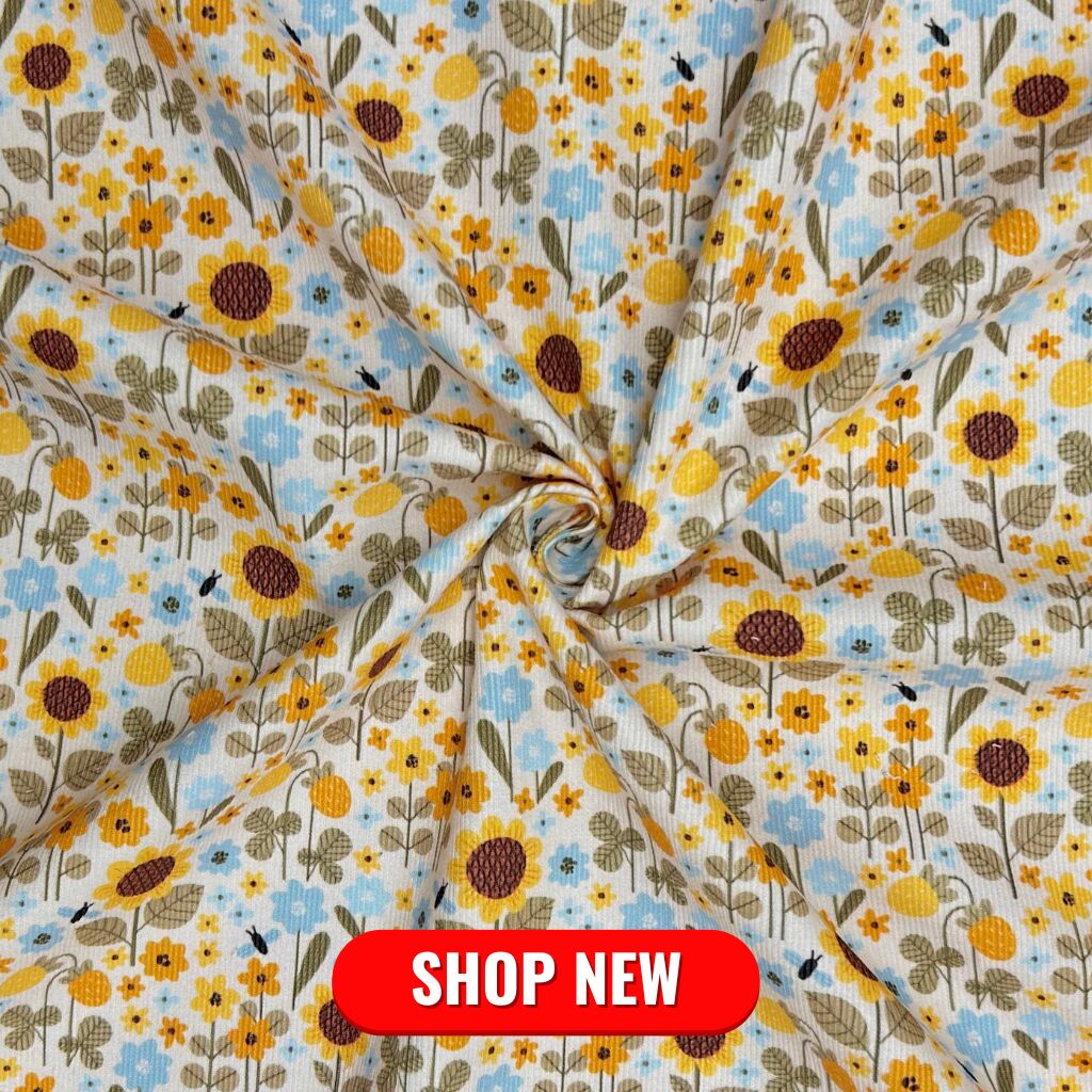 Sunflower Fields on Needlecord Fabric