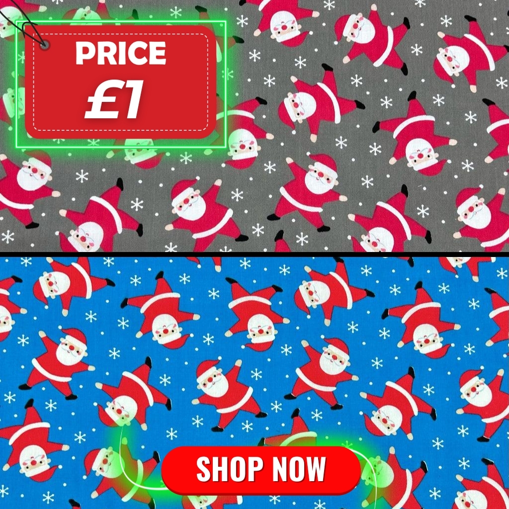 Happy Santa Polycotton Fabric