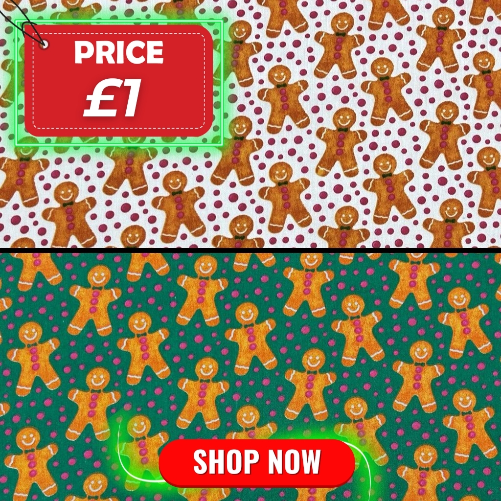 Gingerbread Man Polycotton Fabric