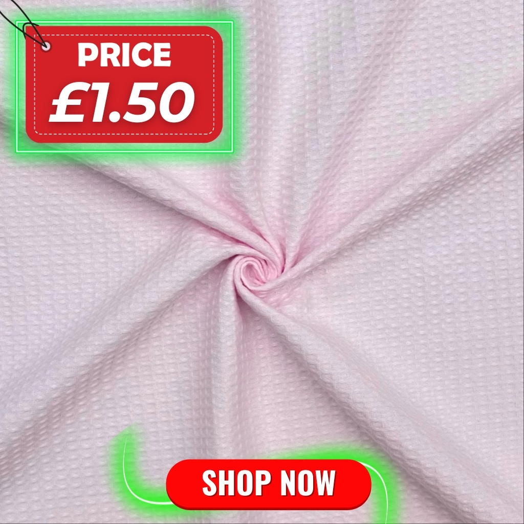 Pink 100% Cotton Waffle Fabric