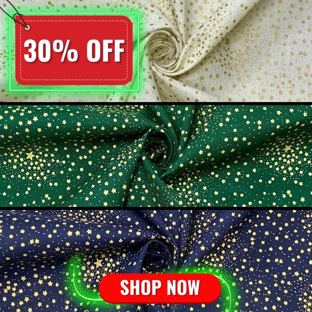 Clustered Stars Cotton Fabric