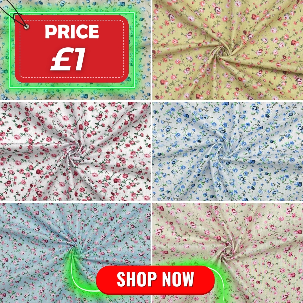 Dainty Flowers Polycotton Fabric