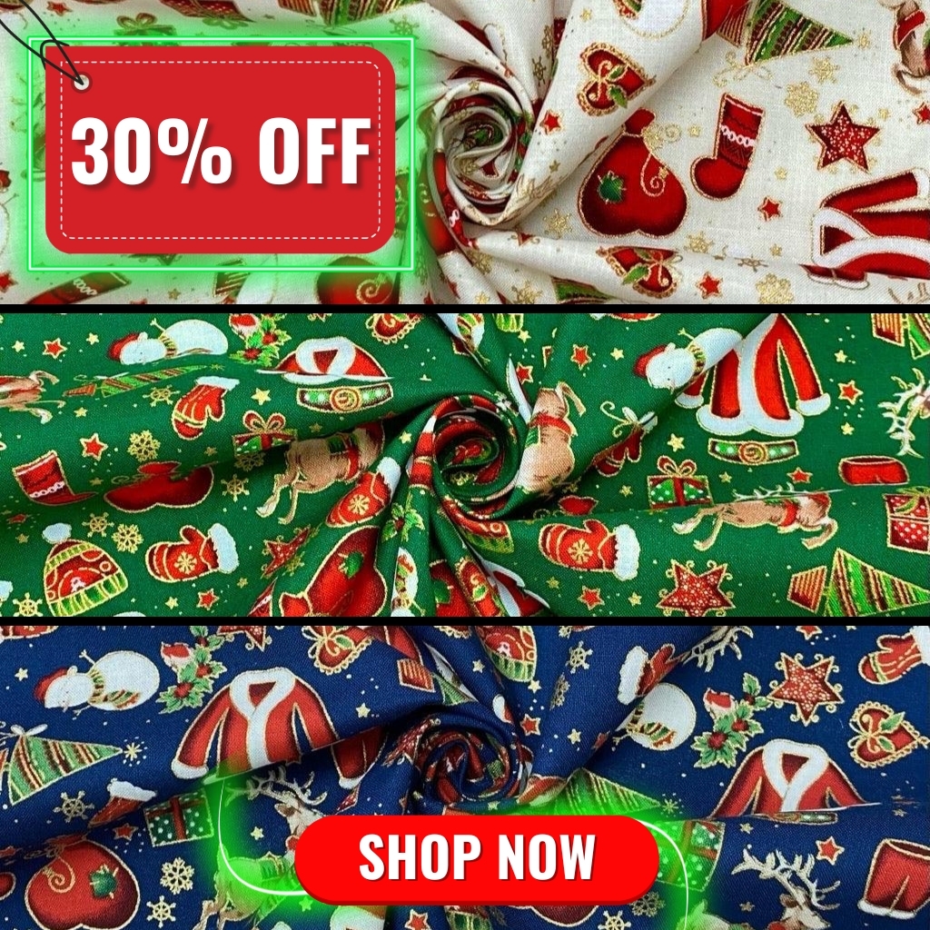 All Over Santa Decorations Cotton Fabric