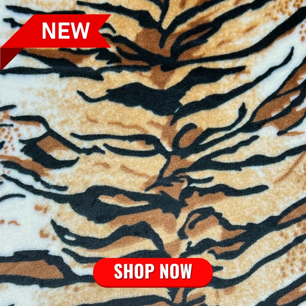 Brown Tiger Print Cuddle Fleece Fabric