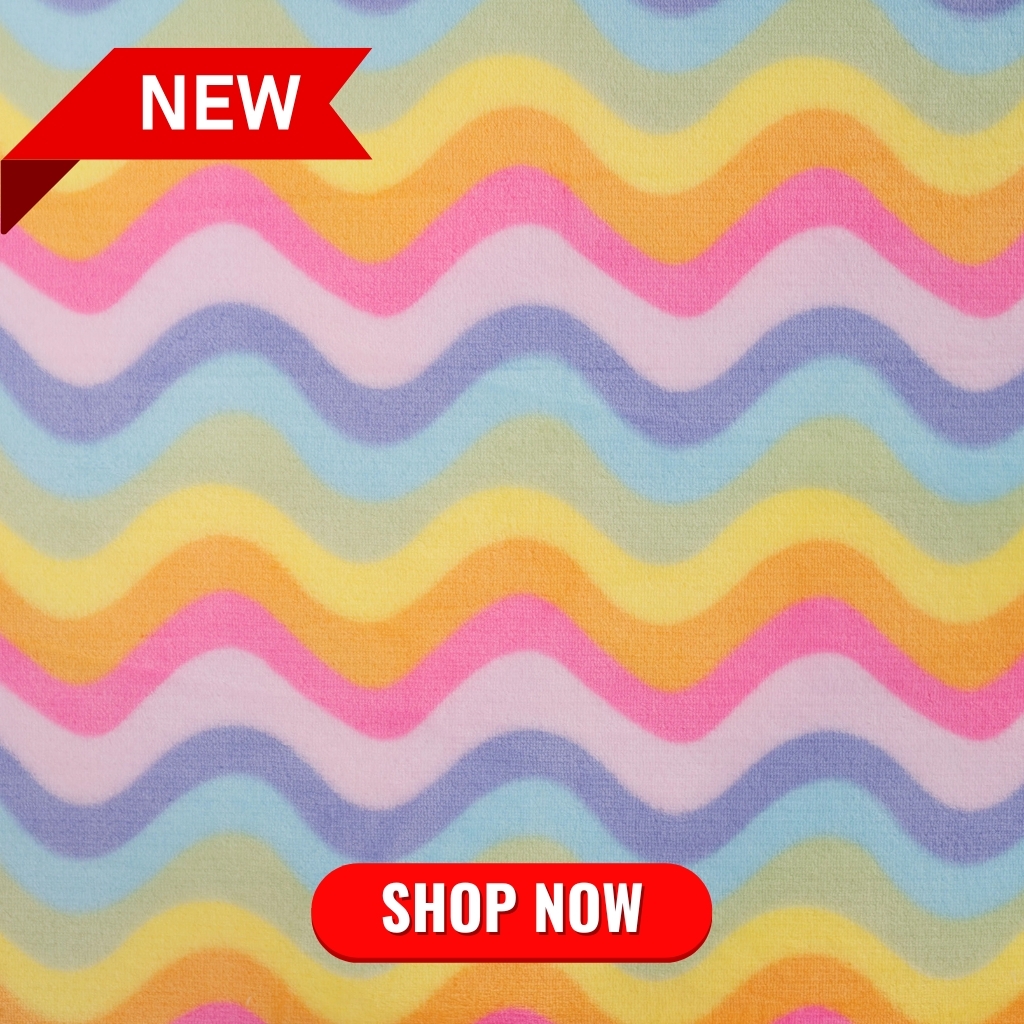 Rainbow Waves Cuddle Fleece Fabric