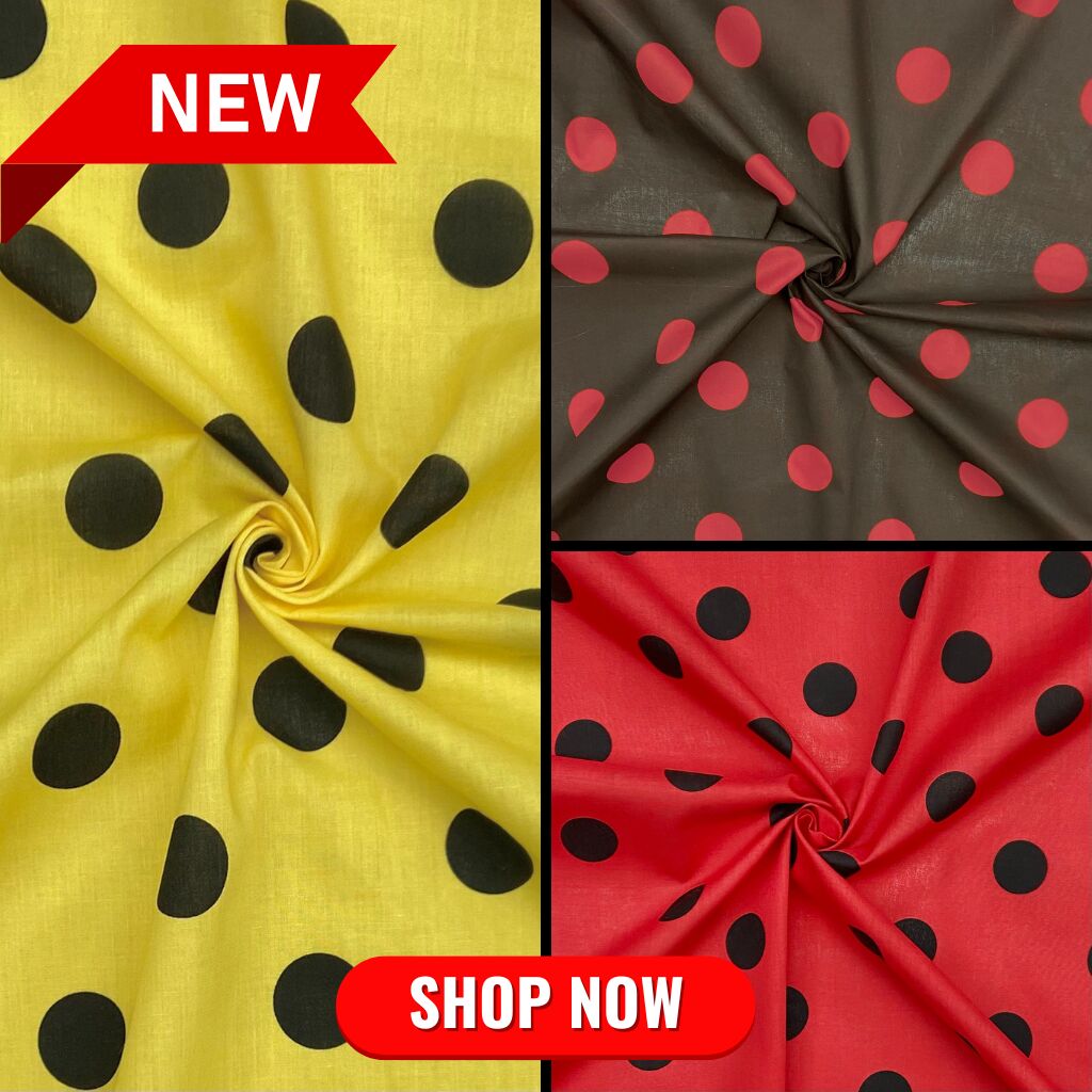 Large Polka Dot Polycotton Fabric