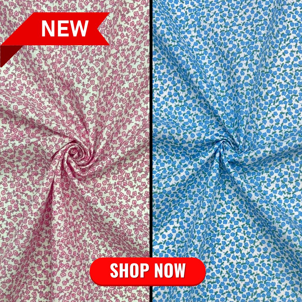 Dainty Floral Polycotton Fabric