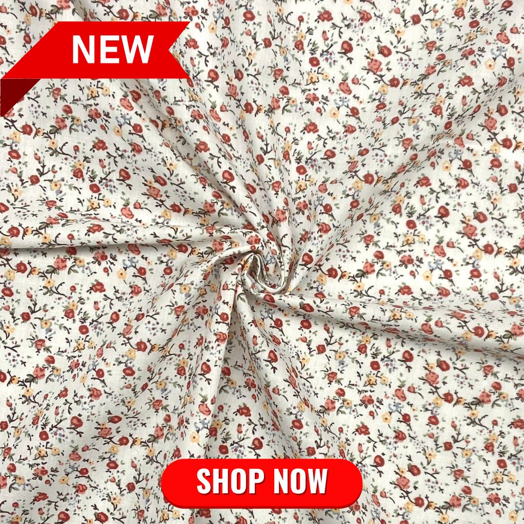 Dainty Floral Polycotton Fabric