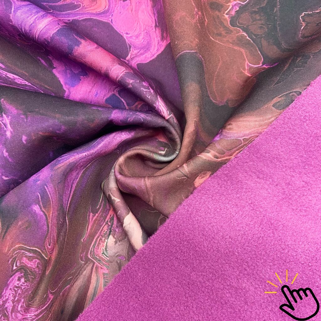 Pink and Purple Swirls Softshell Fabric