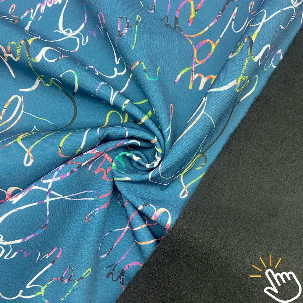 Cursive Writing Softshell Fabric