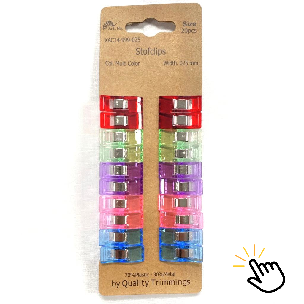 Multicolour Fabric Sewing Clips - Pack of 20